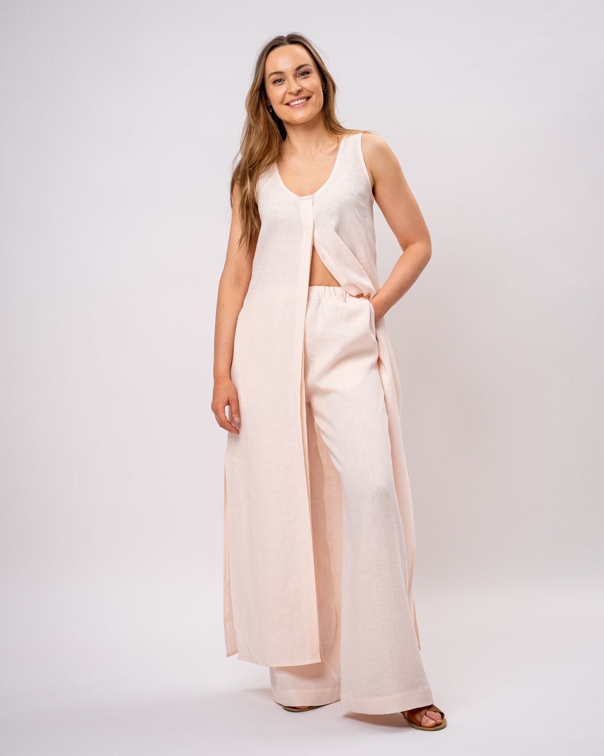 Linen Dress Joan Babypink