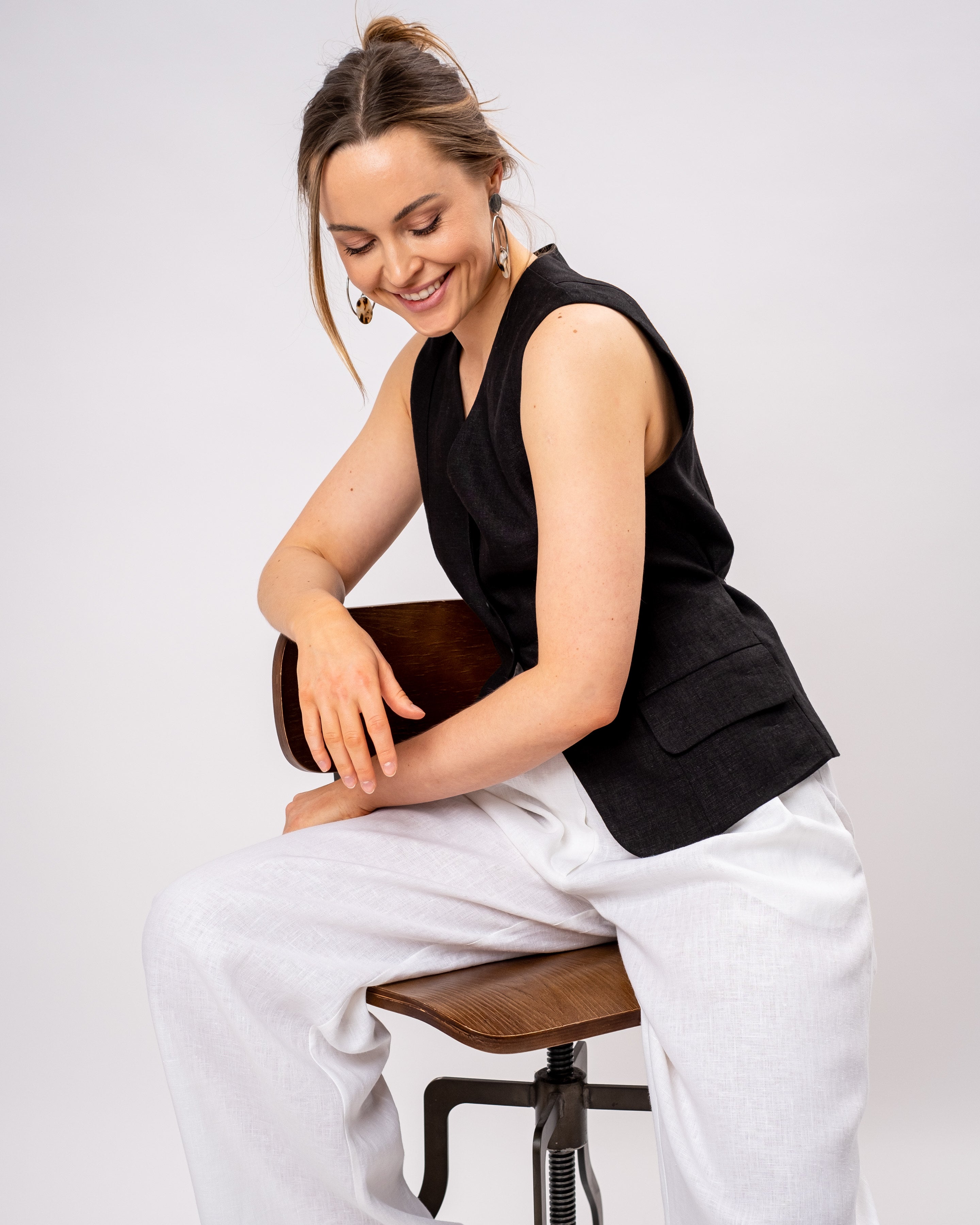 Linen Vest Top Mona