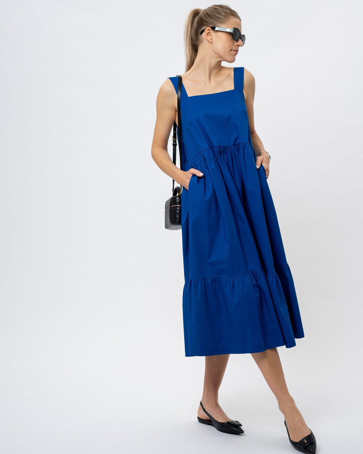 Muulin blue poplin dress Helen