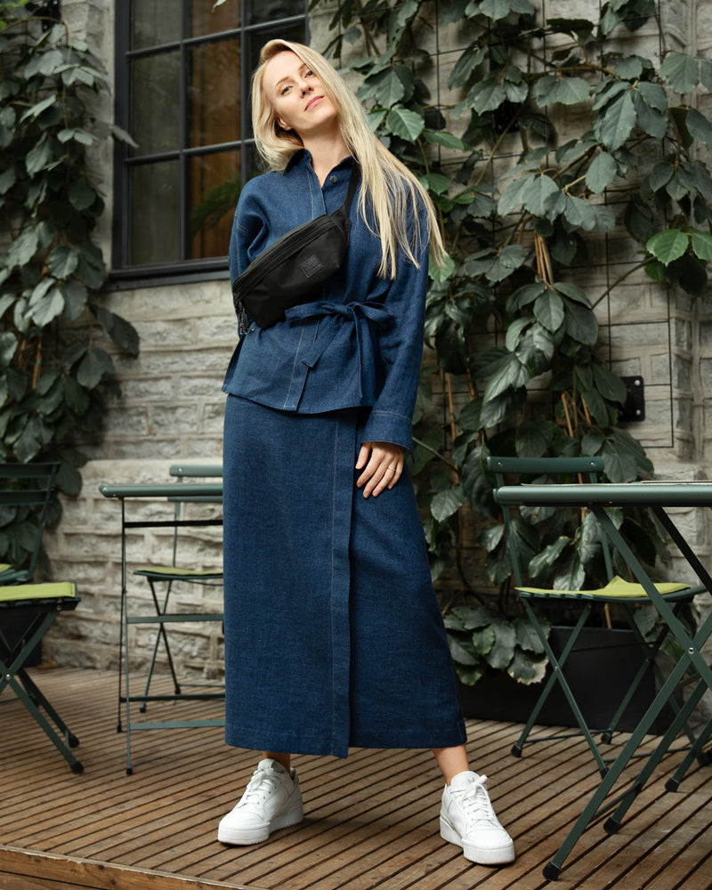 Arket denim wrap outlet skirt