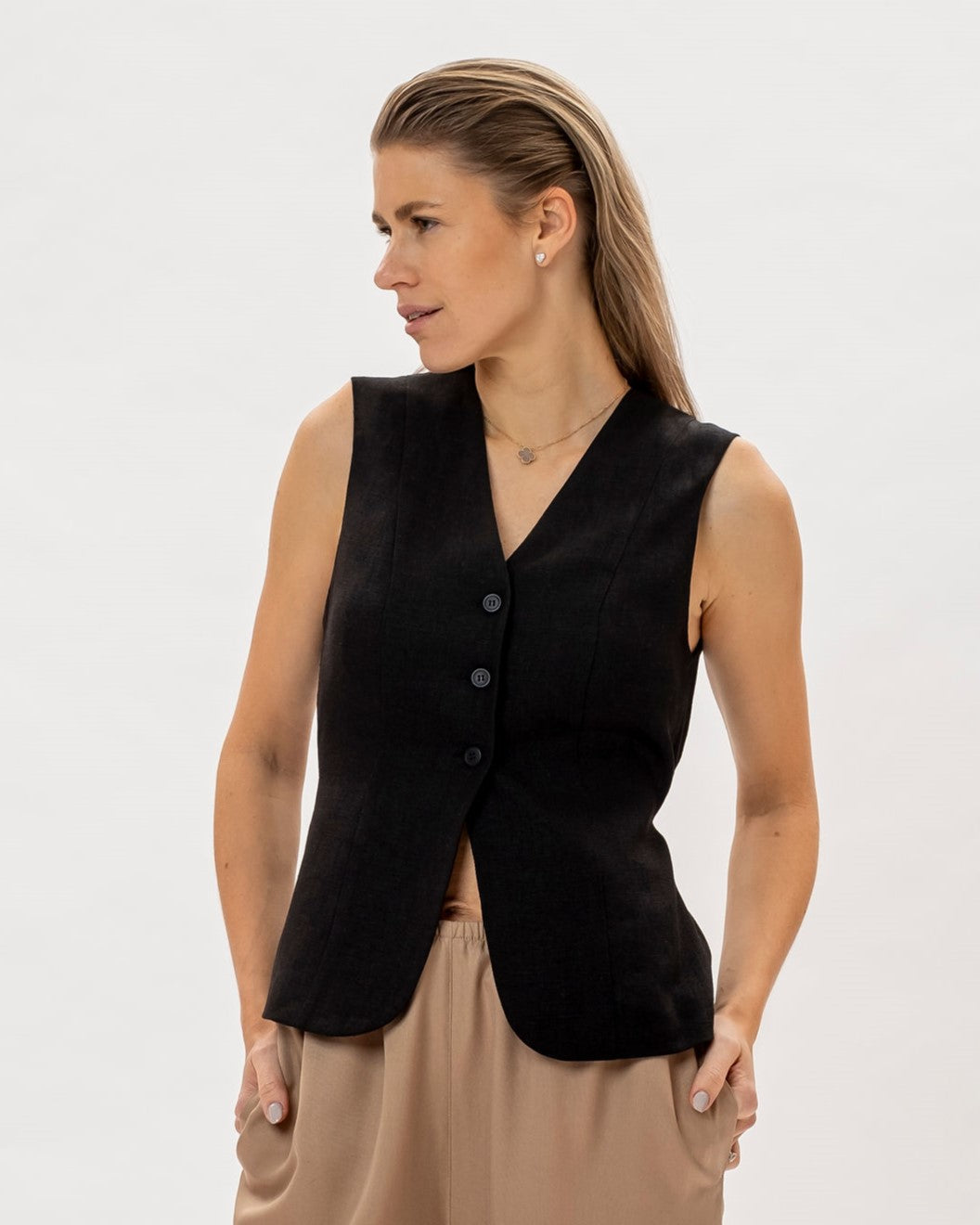 Linen Vest Top Moa