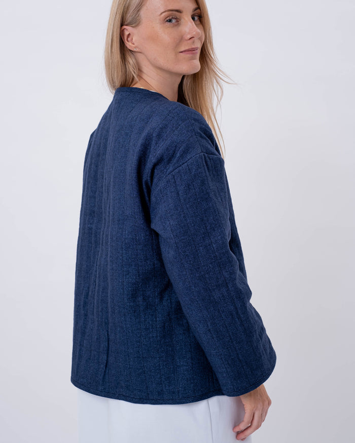 Lina Quilted Checked Jacket - Red/Oatmeal/Blue
