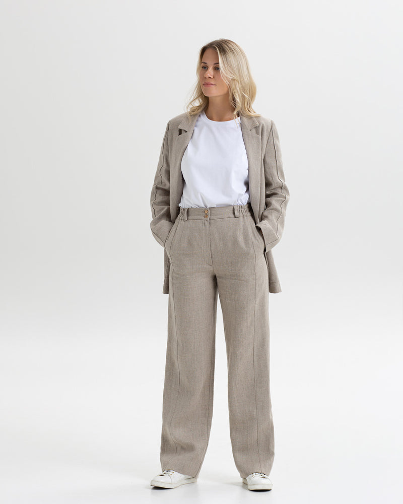 Linen Pants Carol Natural Gray